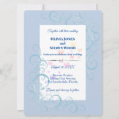 Lichtblauwe Bloemen Werveltje bruiloft Kaart (Voorkant)