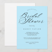 Lichtblauwe bruids douche uitnodiging (Voorkant / Achterkant)