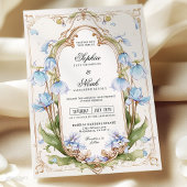 Lichtblauwe bruiloft uitnodiging