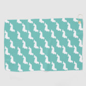 Lichtblauwe Dachshund Gift Golf Golf Handdoek (Horizontaal)
