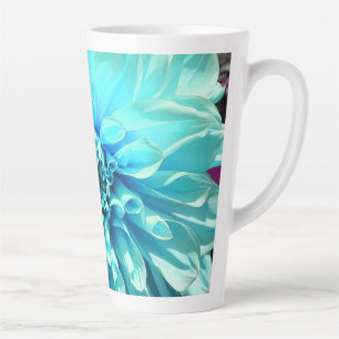 Lichtblauwe Dahlia Bloem Latte Mok
