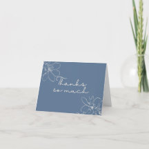 Lichtblauwe "Dank je wel" met de hand getekende wi