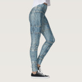 Lichtblauwe, denim Leggings in zakformaat (Rechts)