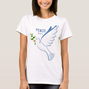 Lichtblauwe duif t-shirt