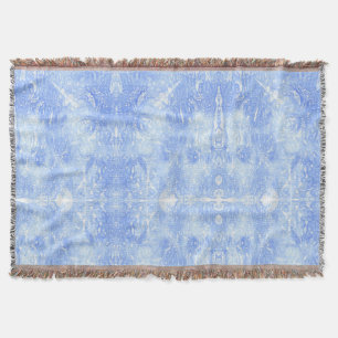 Lichtblauwe en witte Abstracte Sherpa-dekens Deken