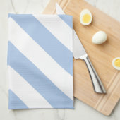 Lichtblauwe en witte chevrons theedoek (Quarter Fold)