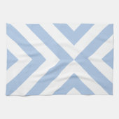Lichtblauwe en witte chevrons theedoek (Horizontaal)