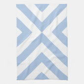 Lichtblauwe en witte chevrons theedoek (Verticaal)