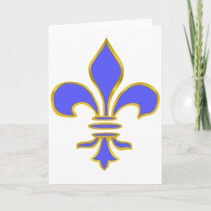 Lichtblauwe fleur de lis - Wenskaart Kaart