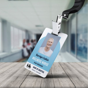 Lichtblauwe foto Uw Logo Ziekenhuis ID Badge