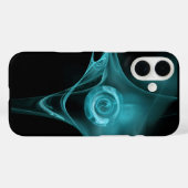 LICHTBLAUWE FRACTALE ROOS Case-Mate iPhone CASE (Achterkant (horizontaal))