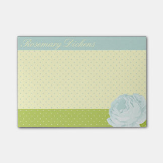 Lichtblauwe gele groene pokadots en Roos Post-it® Notes