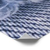 Lichtblauwe gescheurde jeans textuur poster (Hoek)