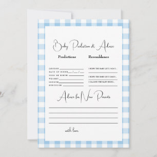 Lichtblauwe Gingham Baby Voorspellingen  Kaart