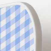 Lichtblauwe Gingham Pickleball Paddle met naam (Links Detail)