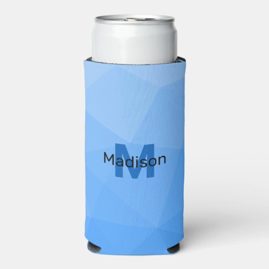 Lichtblauwe gradiënt geometrie mesh patroon Monogr (Seltzer Voorkant)