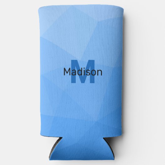 Lichtblauwe gradiënt geometrie mesh patroon Monogr (Voorkant)