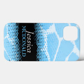 Lichtblauwe grafische dierlijke afdruk Case-Mate iPhone case (Achterkant (horizontaal))