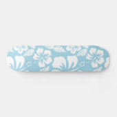 Lichtblauwe Hawaiiaanse tropische hibiscus Skateboard (Horizontaal)