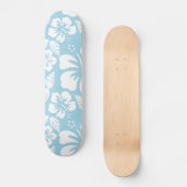 Lichtblauwe Hawaiiaanse tropische hibiscus Skateboard (Voorkant)