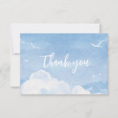 Lichtblauwe hemel bruiloft Dank u kaarten (Voorkant)