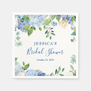 Lichtblauwe Hortensia Bloem Bruiloftsshower Papier Servet