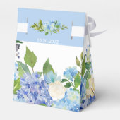 Lichtblauwe Hortensia Bloem Geschenk Bruiloft Bedankdoosjes (Achterkant)
