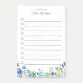 Lichtblauwe hortensia Waterverf Floral to do lijst Post-it® Notes (Voorkant)