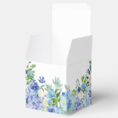 Lichtblauwe Hortensia's Groen Bloemstuk Bruiloft Bedankdoosjes (Geopend)