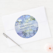 Lichtblauwe Hydrangea Bruiloft Favor Labels (Envelop)