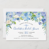 Lichtblauwe Hydrangea Bruiloft Feest Kaart (Voorkant)