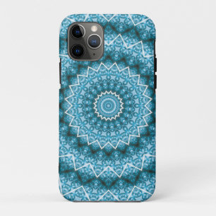 Lichtblauwe Kaleidoscoop / Mandala iPhone 11 Pro Hoesje