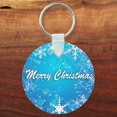 Lichtblauwe kerst sleutelhanger (Voorkant)