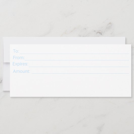 LICHTBLAUWE KLEUR BUSINESS LOGO CADEAUBON (Achterkant)