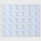 Lichtblauwe ladybugs cadeaupapier (Vlak)