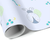 Lichtblauwe ladybugs cadeaupapier (Rol Hoek)