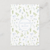 Lichtblauwe lente bloem bruiloft details kaarten (Achterkant)