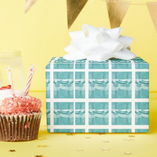 Lichtblauwe marmeren elegante moderne patroon cadeaupapier