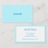 Lichtblauwe minimale elegantie visitekaartje (Voorkant / Achterkant)