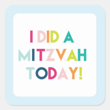 Lichtblauwe Mitzvah Sticker