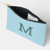 Lichtblauwe Monogram Initiaal Accessoire Make-up B Etui (Open)