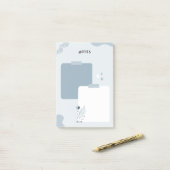 Lichtblauwe noten post-it® notes (Op bureau)