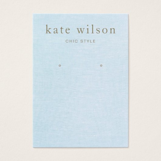 Lichtblauwe Oorbel Display Kaart (Voorkant)