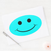 Lichtblauwe ovale gezicht Stickers (Envelop)