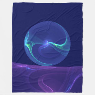 Lichtblauwe Paarse Droom Abstracte Fractale Kunst Fleece Deken