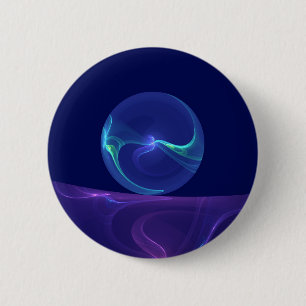 Lichtblauwe Paarse Droom Abstracte Fractale Kunst Ronde Button 5,7 Cm