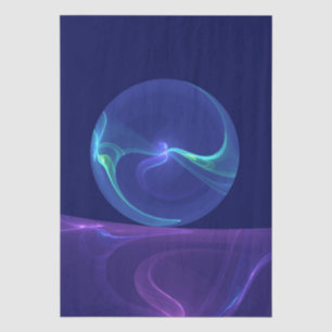Lichtblauwe Paarse Droom Abstracte Fractale Kunst Tissuepapier