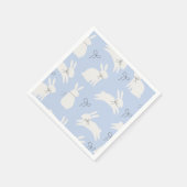 Lichtblauwe paashaas print servetten (Hoek)