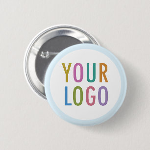 Lichtblauwe Pin Terug Button Custom Logo Round Bad