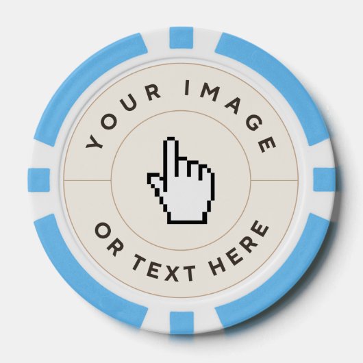 Lichtblauwe Poker Chips -Custom Voeg uw afbeelding (Voorkant)